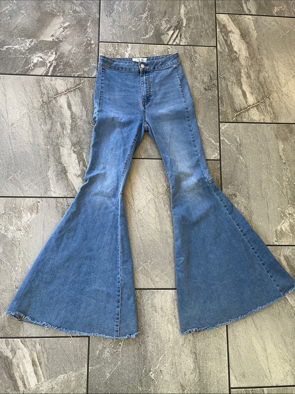 💙 Free People Just Float On Jeans Size 25 Flare Bell Bottom Wide Leg